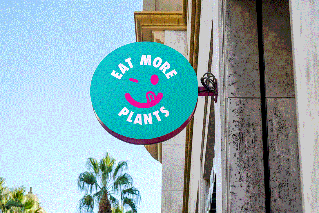 Eat More Plants restaurant signage