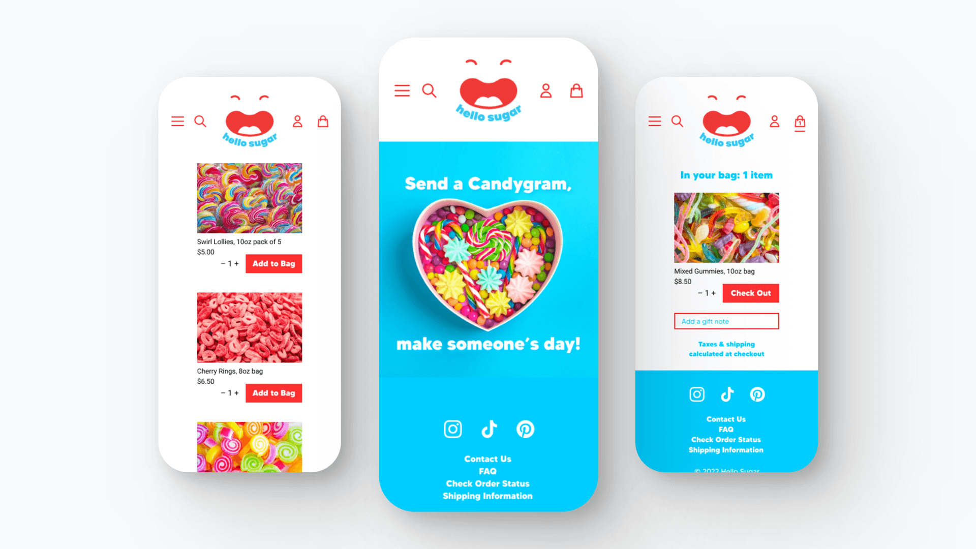 Hello Sugar project screens