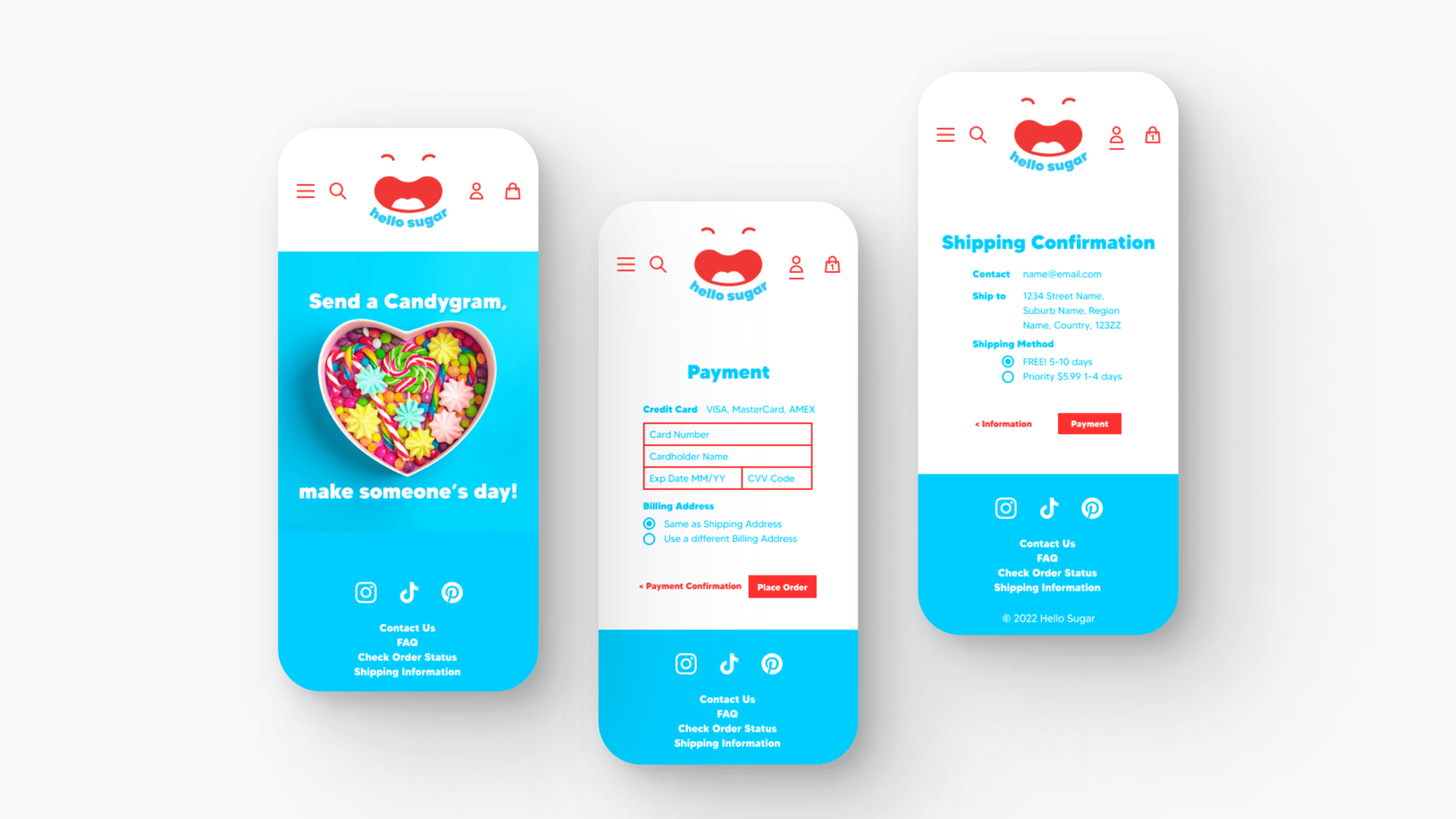 Hello Sugar project screens